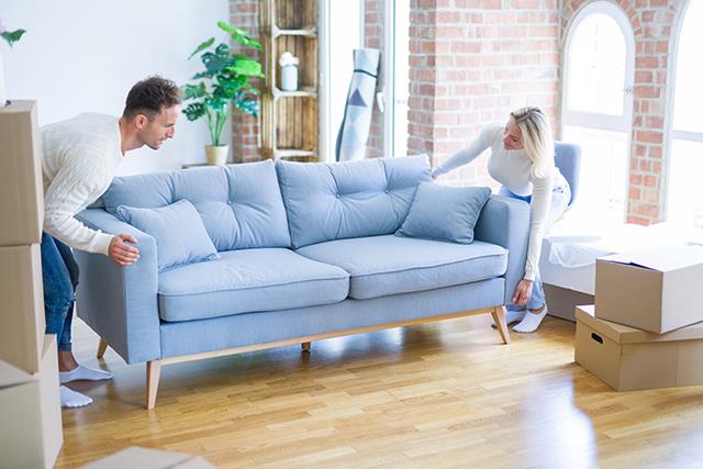 Rearranged living room furniture